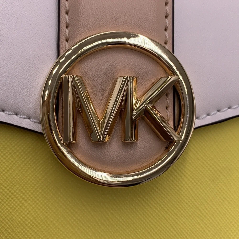 MICHAEL KORS Carmen Small Color-Block Faux Leather Phone Crossbody Bag